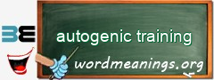 WordMeaning blackboard for autogenic training